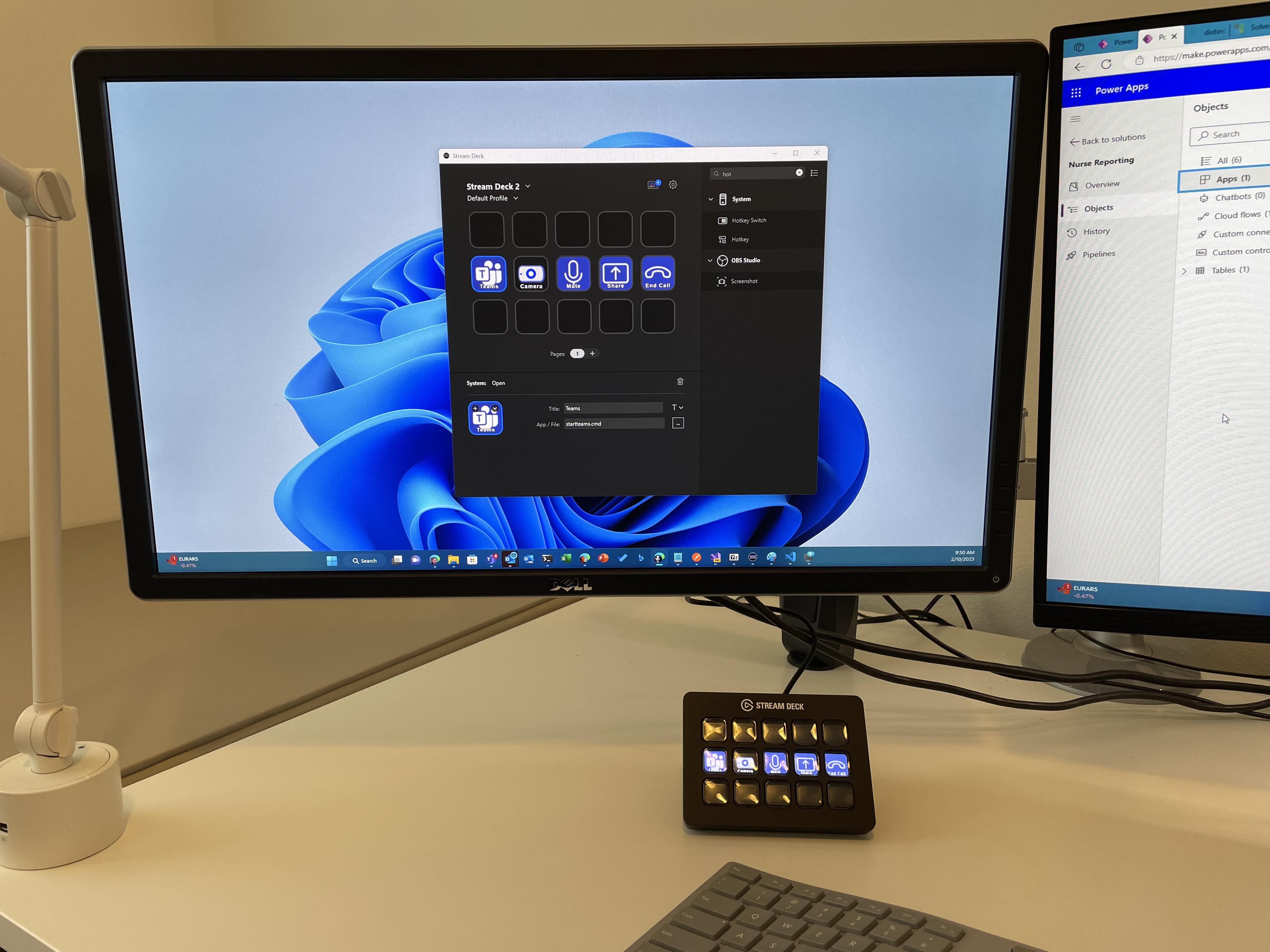 stream deck with ms teams hotkeys