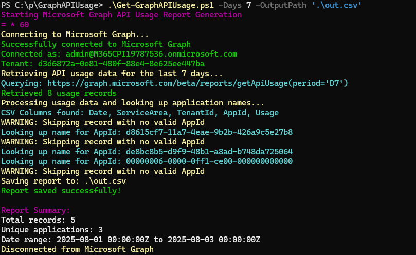 Graph API Usage Example