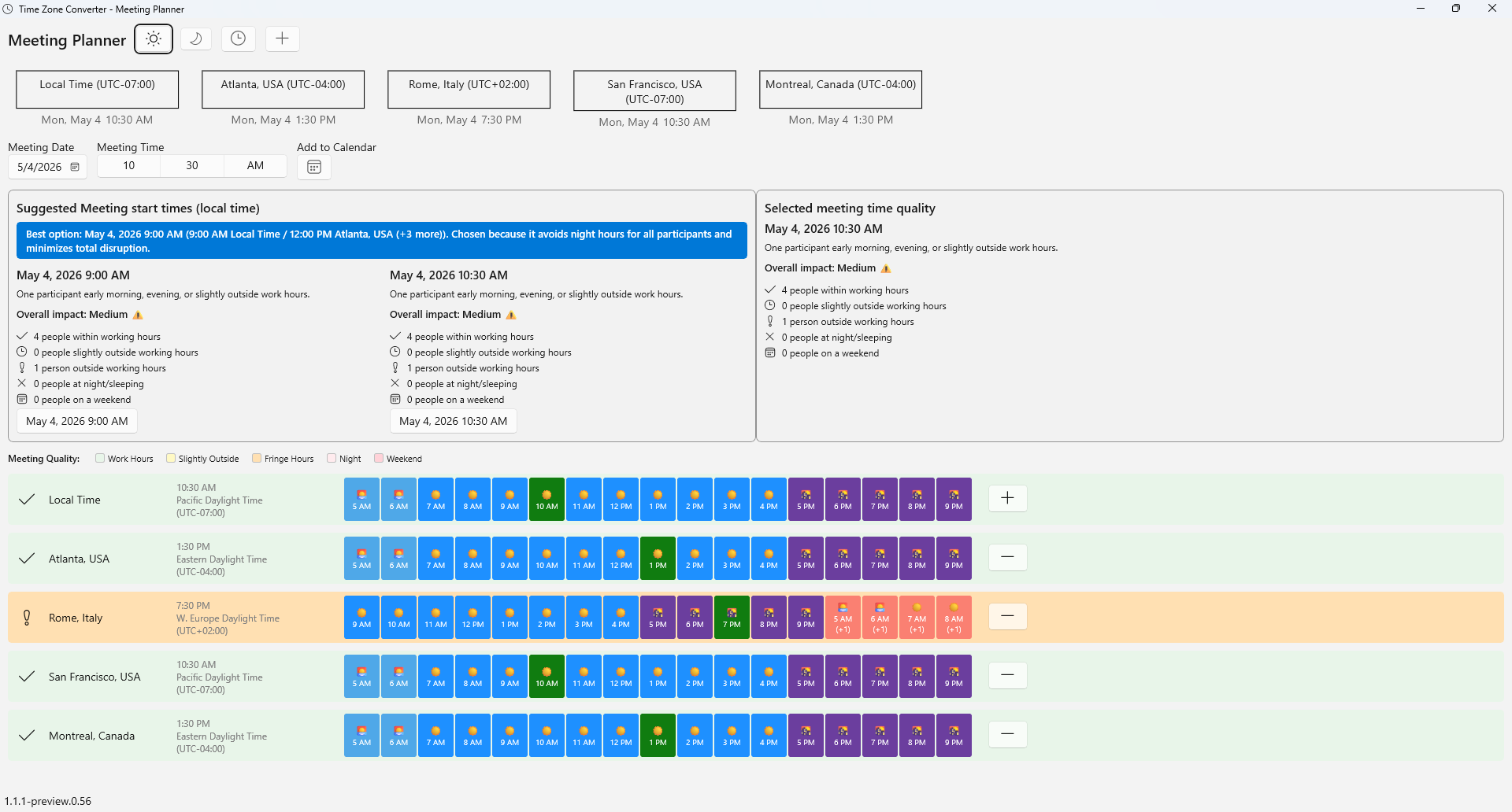 Time Zone Converter – Meeting Planner